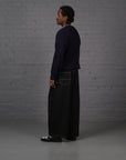 Vintage Lacoste Knitted V-Neck Jumper in Navy