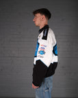 Vintage Viagra Nascar Racing Bomber Jacket in Blue and White