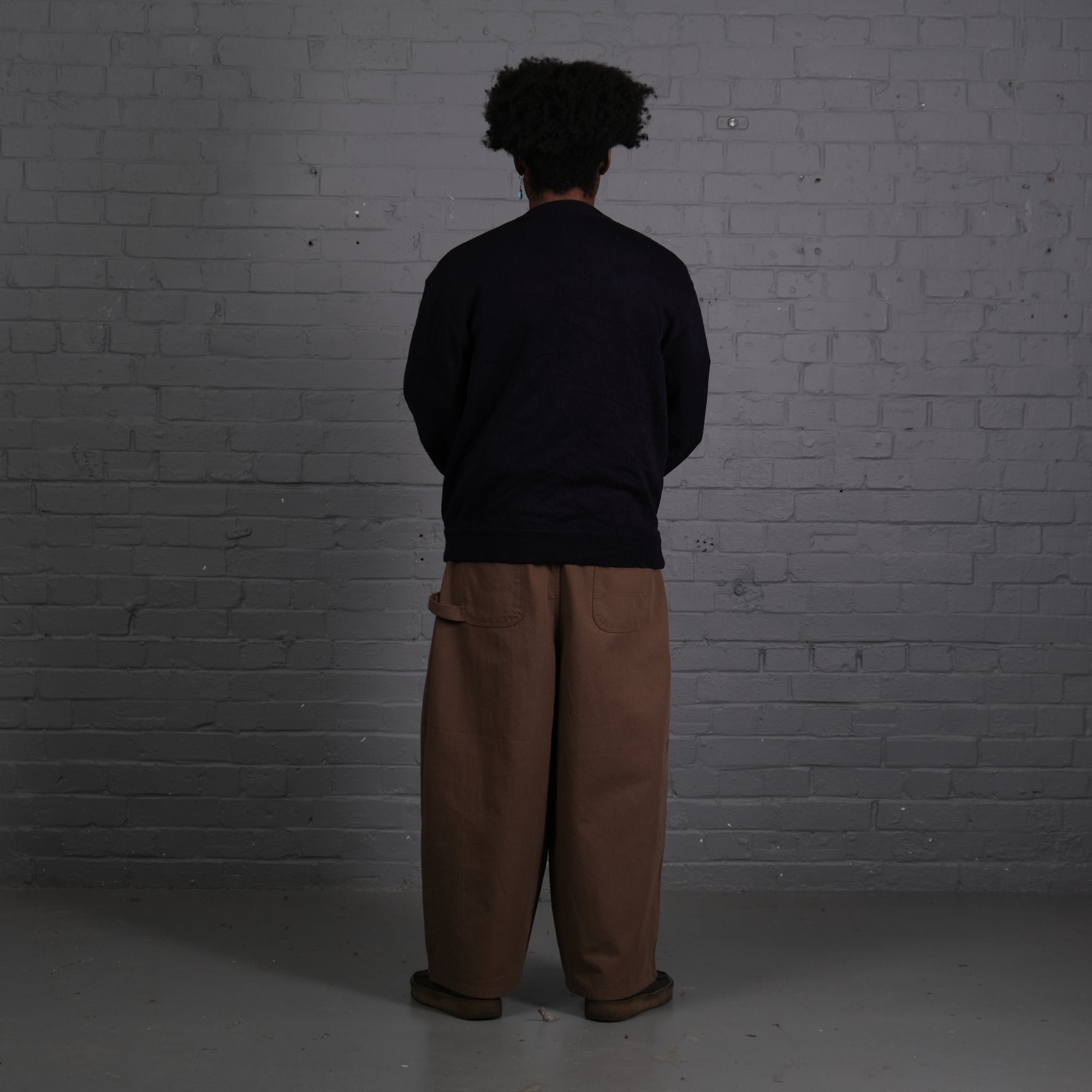 Vintage Lacoste Knitted V-Neck Jumper in Navy