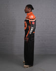 Vintage Lucky Strike Racing Leather Jacket in Orange & Black