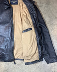 Vintage Leather Dockers Harrington Jacket in soft black leather