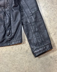 Vintage Lambretta Leather Racer Jacket in soft black leather