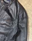 Vintage Lambretta Leather Racer Jacket in soft black leather
