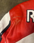 Vintage Malrboro Leather Racing Jacket in heavy red and white leather