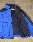 Vintage Marlboro 90s Windbreaker with detachable hood in bright blue