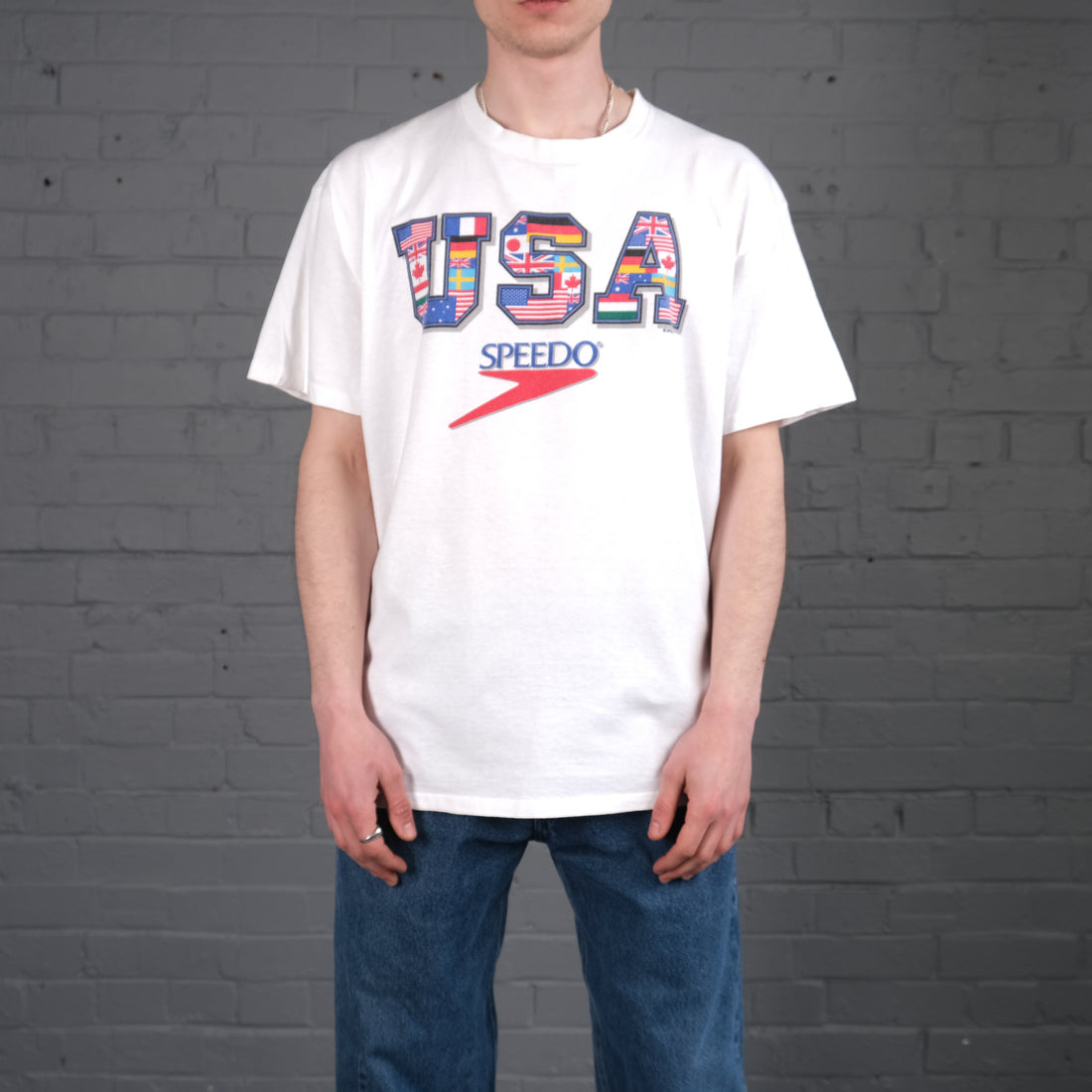 Vintage USA Speedo graphic t-shirt in White