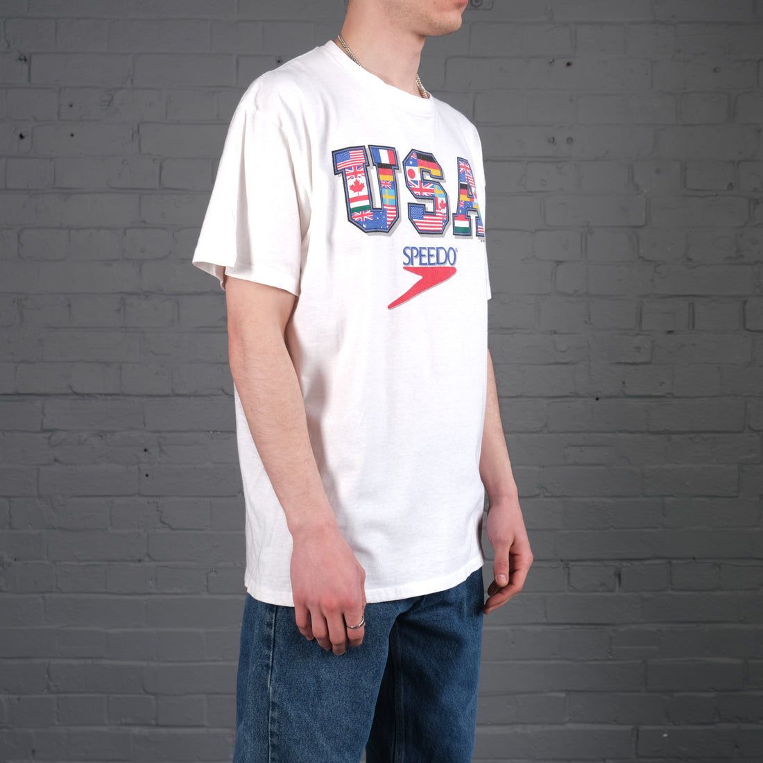 Vintage USA Speedo graphic t-shirt in White