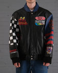 Jeff Gordon Nascar Leather Bomber Jacket in Black