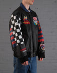 Jeff Gordon Nascar Leather Bomber Jacket in Black