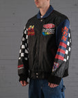 Jeff Gordon Nascar Leather Bomber Jacket in Black