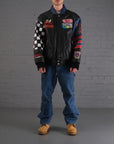 Jeff Gordon Nascar Leather Bomber Jacket in Black