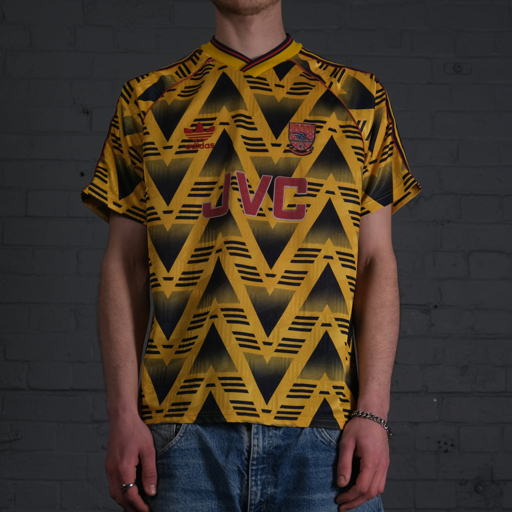 Vintage Adidas Bruised Banana Arsenal 91-93 Away Kit Football Shirt