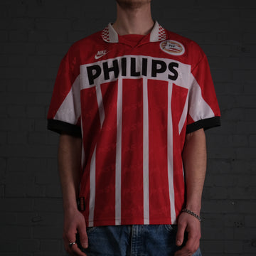 Vintage Nike PSV 95-96 Home Kit Football Shirt