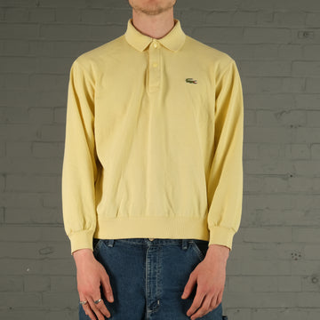 Vintage Lacoste long sleeve polo top in yellow
