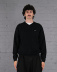 Vintage Nike Knitted V-Neck Jumper in Black