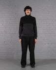 Vintage YSL Knitted Turtle Neck Jumper in Black & Grey