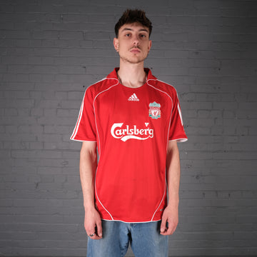 Vintage Gerrard Adidas Liverpool 07-08 Home Kit Football Shirt