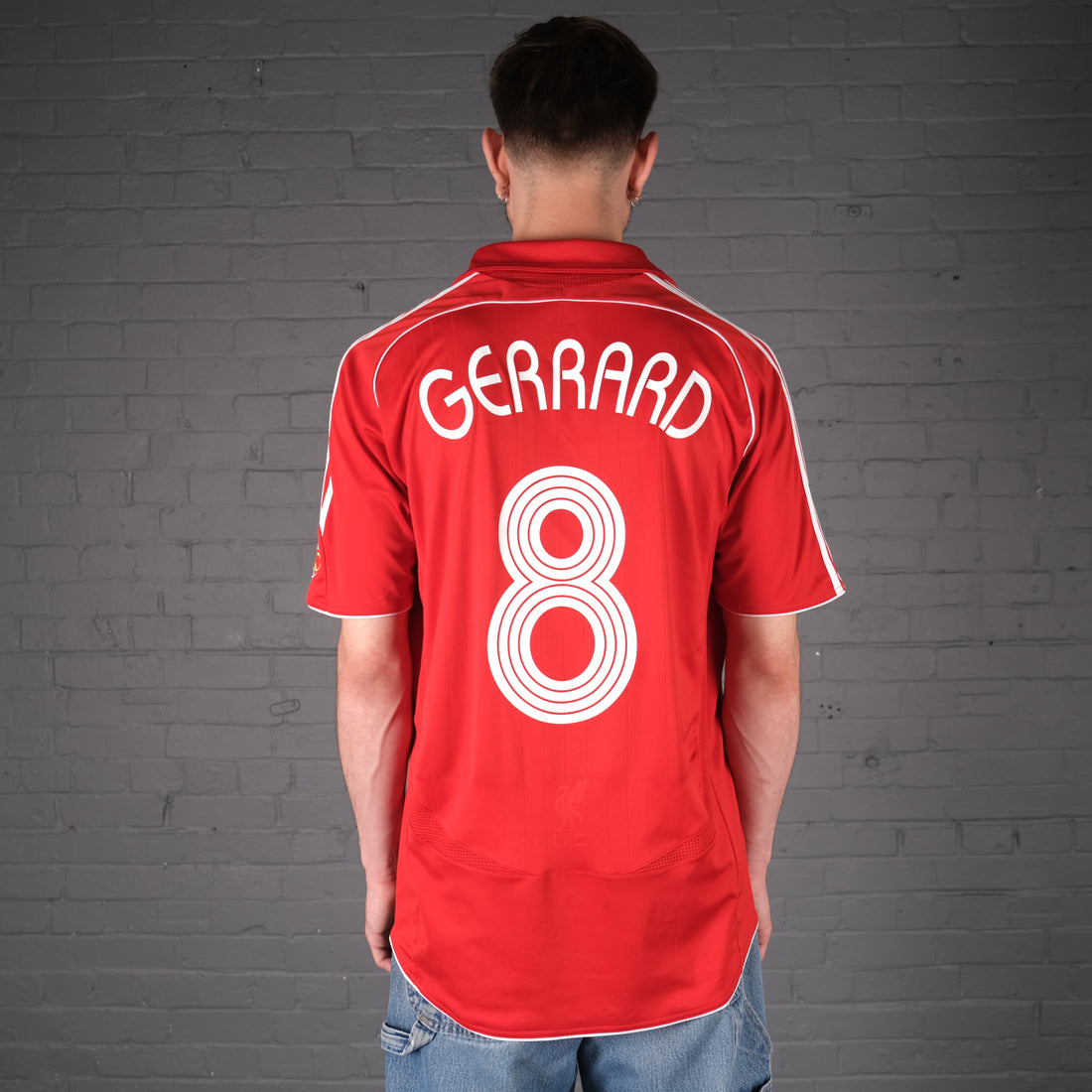 Vintage Gerrard Adidas Liverpool 07-08 Home Kit Football Shirt
