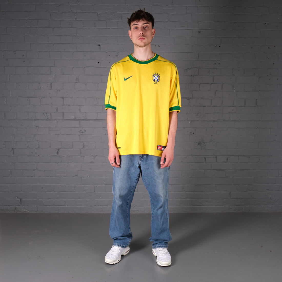 Vintage Nike Brazil 98-00 Home Kit Football Shirt