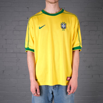 Vintage Nike Brazil 98-00 Home Kit Football Shirt