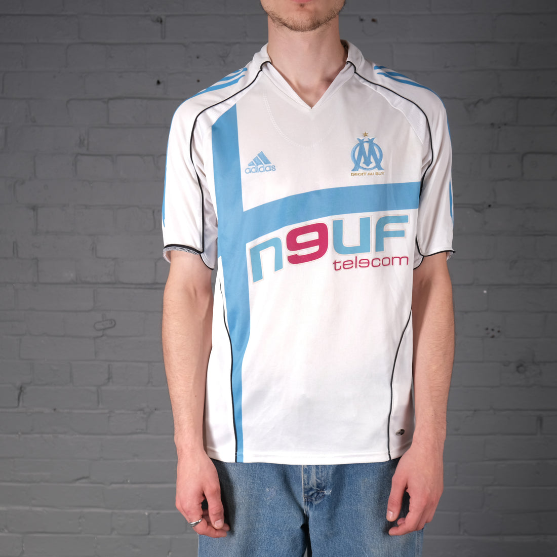 Vintage Adidas Olympique Marseille 05-06 Home Football Shirt