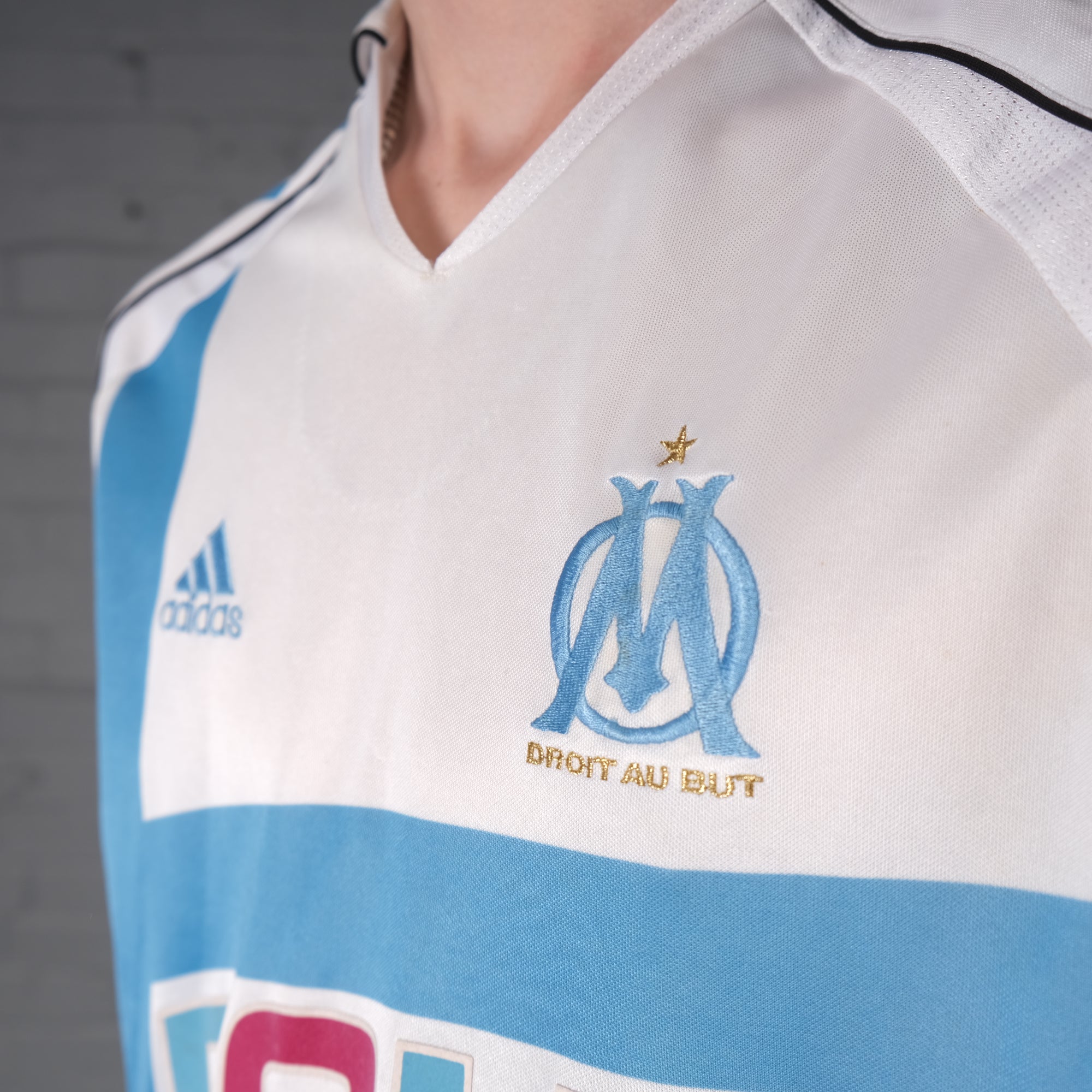 Vintage Adidas Olympique Marseille 05-06 Home Football Shirt