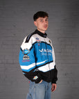 Vintage Viagra Nascar Racing Bomber Jacket in Blue and White