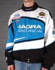 Vintage Viagra Nascar Racing Bomber Jacket in Blue and White