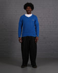 Vintage Lacoste Knitted V-Neck Jumper in Blue