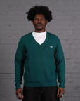 Vintage Lacoste Knitted V-Neck Jumper in Green