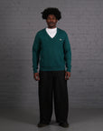 Vintage Lacoste Knitted V-Neck Jumper in Green