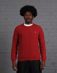 Vintage Lacoste Knitted Crewneck Jumper in Red