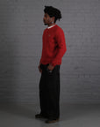 Vintage Lacoste Knitted Crewneck Jumper in Red