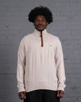 Vintage Lacoste Knitted Quarter Zip in Cream