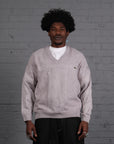 Vintage Lacoste Knitted V-Neck Jumper in Silver