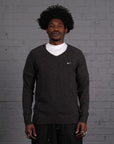 Vintage Nike Knitted V-Neck Jumper in Grey