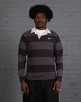 Vintage Nike Rugby Top in Black & Grey