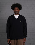 Vintage Lacoste Knitted V-Neck Jumper in Navy