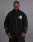 Vintage Super Bowl 2003 Suede Bomber Jacket in Black