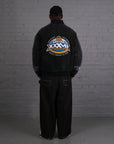 Vintage Super Bowl 2003 Suede Bomber Jacket in Black