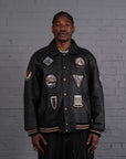 Vintage Avirex Leather Bomber Jacket in Black