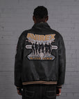 Vintage Avirex Leather Bomber Jacket in Black