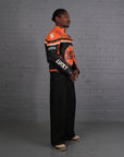 Vintage Lucky Strike Racing Leather Jacket in Orange & Black