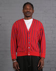 Vintage Burberry Knitted Cardigan in Red