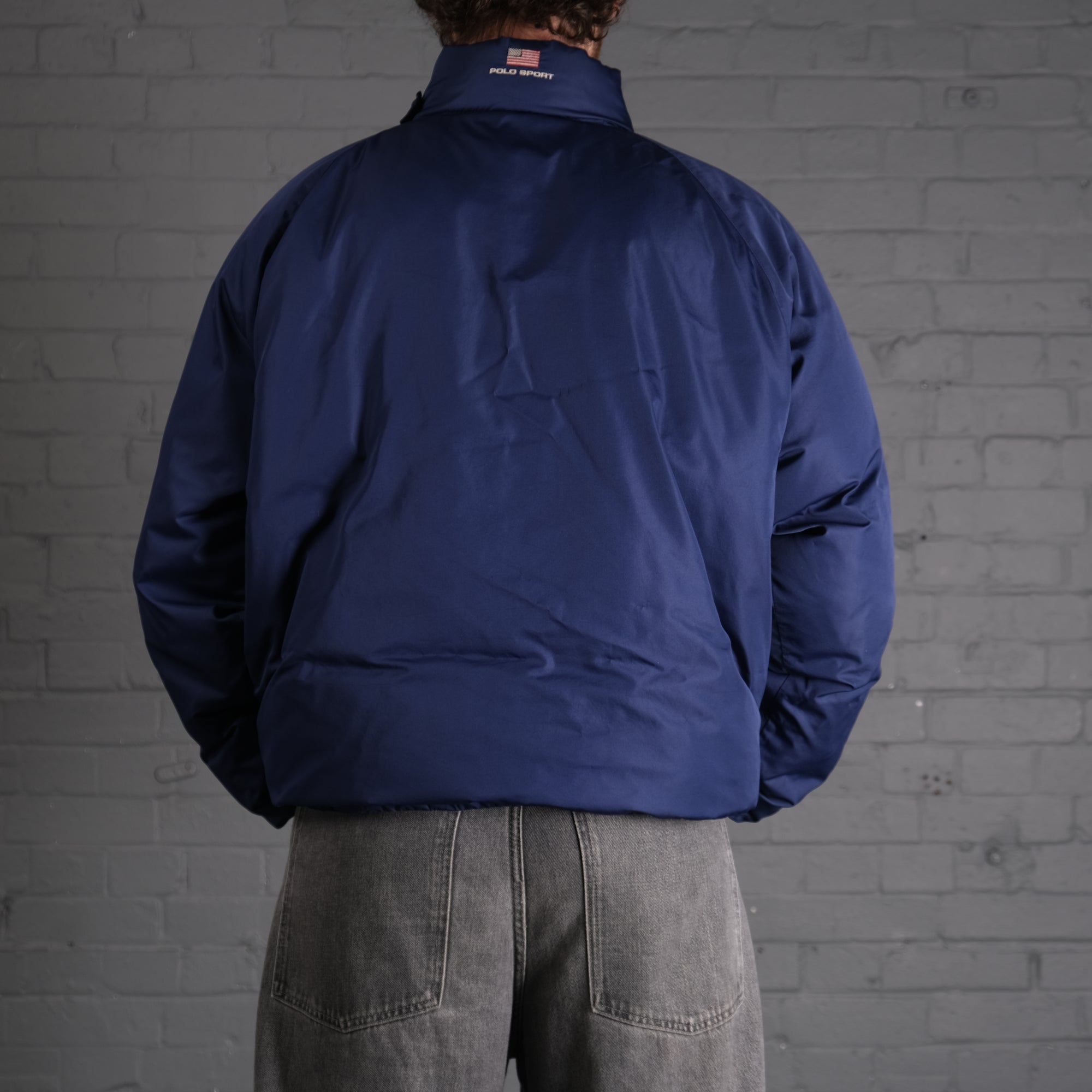 Vintage Polo Sport Puffer Jacket in Blue