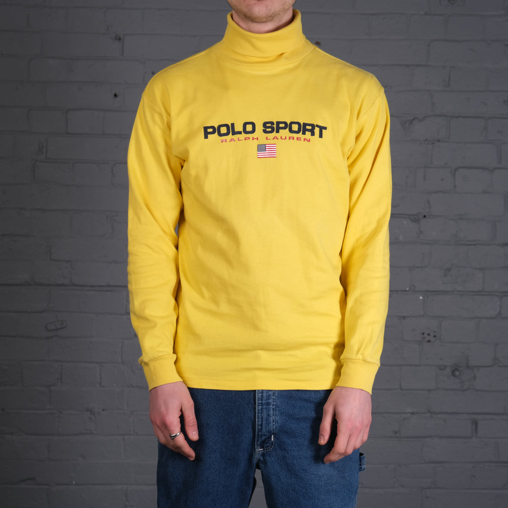 Vintage Polo Sport turtleneck in yellow