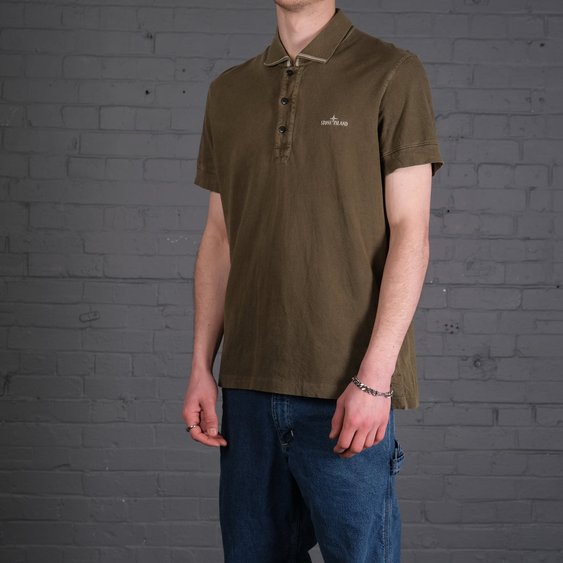 Vintage Stone Island polo shirt in Green