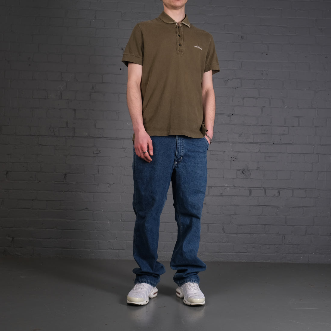 Vintage Stone Island polo shirt in Green