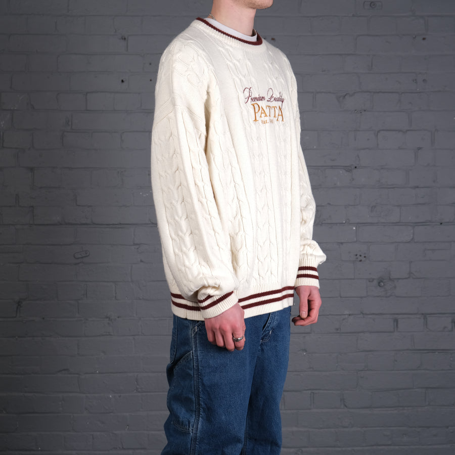 Vintage Patta cable knitted sweater in cream