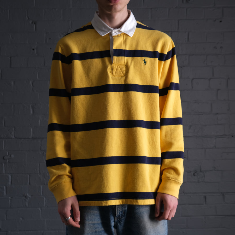 Vintage Polo Ralph Lauren Rugby Top in Yellow & Navy